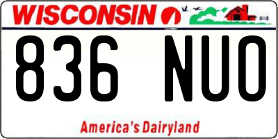 WI license plate 836NUO