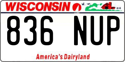 WI license plate 836NUP