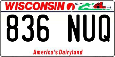 WI license plate 836NUQ
