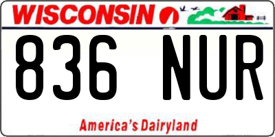 WI license plate 836NUR