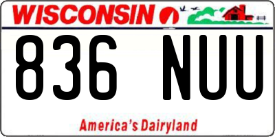 WI license plate 836NUU