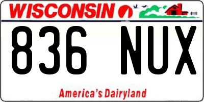 WI license plate 836NUX