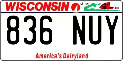 WI license plate 836NUY