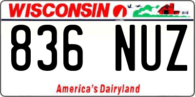WI license plate 836NUZ