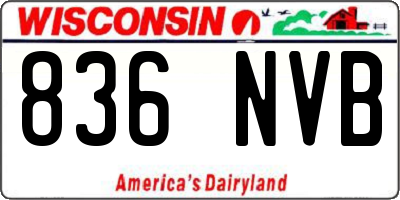 WI license plate 836NVB
