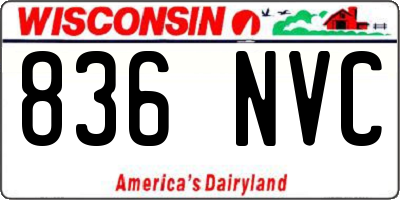 WI license plate 836NVC