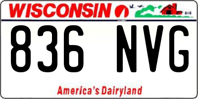 WI license plate 836NVG