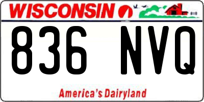 WI license plate 836NVQ