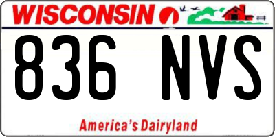 WI license plate 836NVS