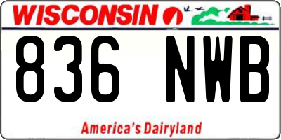 WI license plate 836NWB