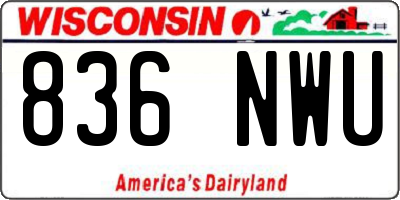 WI license plate 836NWU