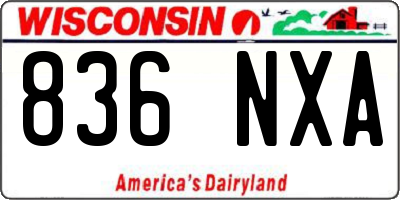 WI license plate 836NXA