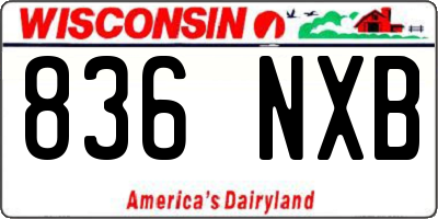 WI license plate 836NXB