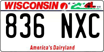 WI license plate 836NXC