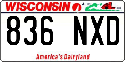 WI license plate 836NXD