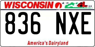 WI license plate 836NXE