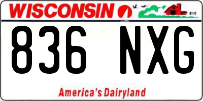 WI license plate 836NXG