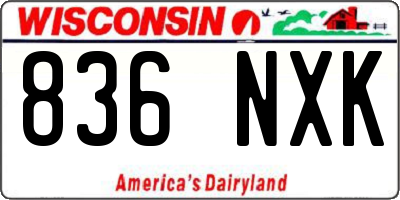 WI license plate 836NXK