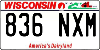 WI license plate 836NXM