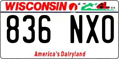 WI license plate 836NXO