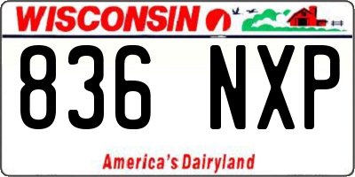 WI license plate 836NXP