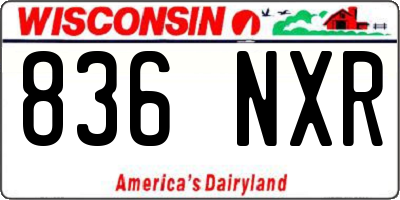 WI license plate 836NXR