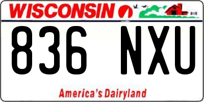 WI license plate 836NXU