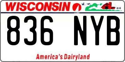 WI license plate 836NYB