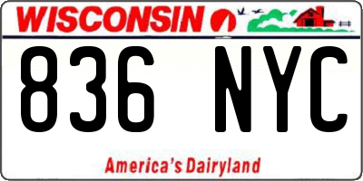 WI license plate 836NYC
