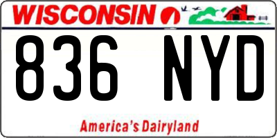 WI license plate 836NYD