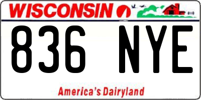 WI license plate 836NYE