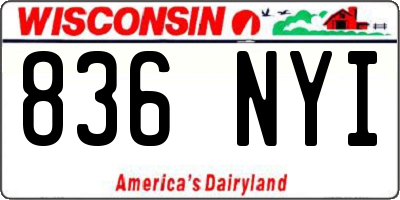 WI license plate 836NYI