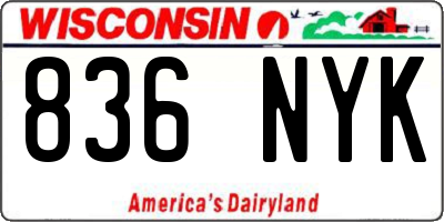 WI license plate 836NYK