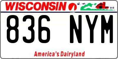 WI license plate 836NYM