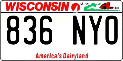 WI license plate 836NYO