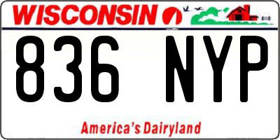 WI license plate 836NYP