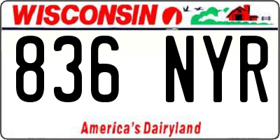 WI license plate 836NYR