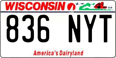 WI license plate 836NYT