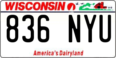WI license plate 836NYU
