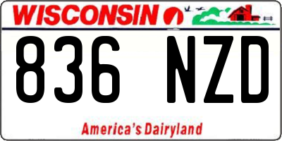 WI license plate 836NZD