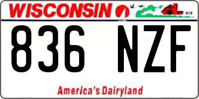 WI license plate 836NZF