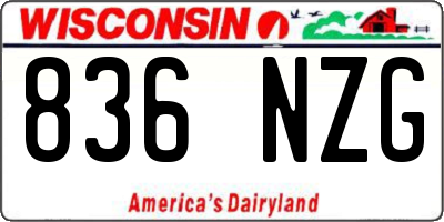 WI license plate 836NZG