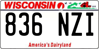 WI license plate 836NZI