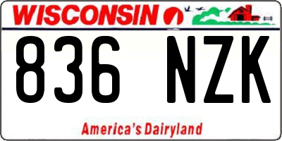 WI license plate 836NZK