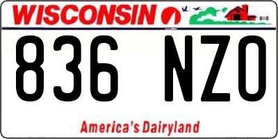 WI license plate 836NZO