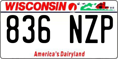 WI license plate 836NZP
