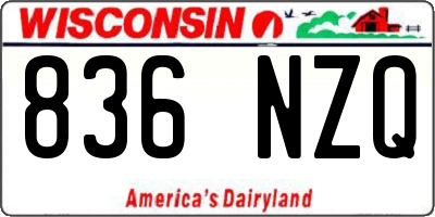 WI license plate 836NZQ