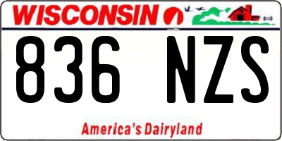 WI license plate 836NZS
