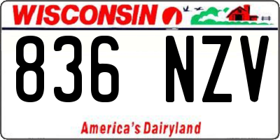 WI license plate 836NZV