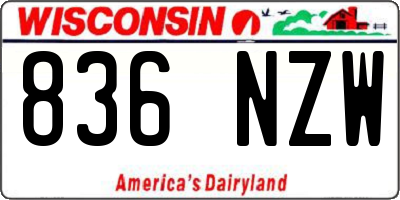 WI license plate 836NZW